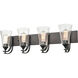 Natalie 4 Light 32 inch Matte Black Vanity Light Wall Light